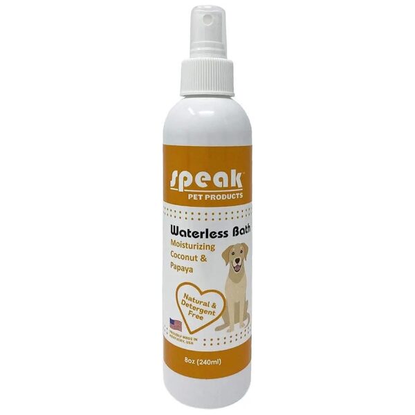 Natural Waterless Bath Spray for Dogs with Moisturizing Coconut and Papaya