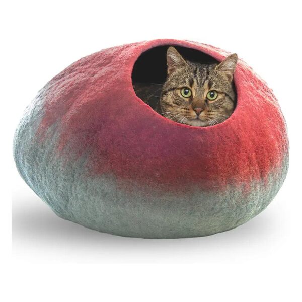 Natural Wool Crafter, Eco-Friendly Felt Cat Cave Bed for Cats and Kittens