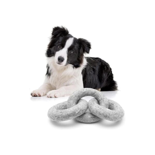 Natural Wool Felted Dog Chew Rings for Small Medium and Large Breed Dogs