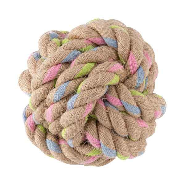 Natural Woven Hemp Rope Dog Toy for Small Puppies and Dogs Cleans Teeth During Play