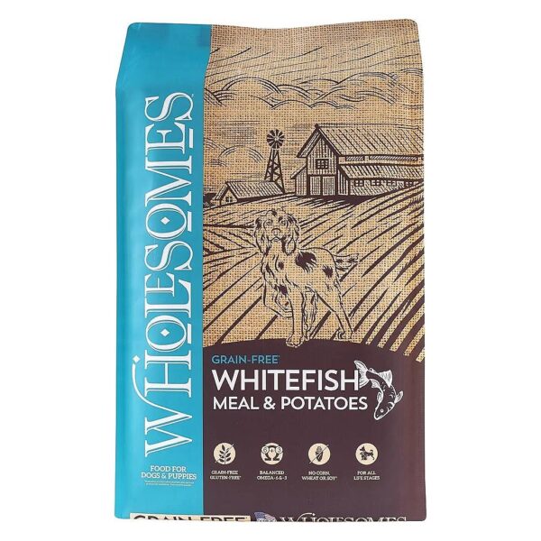 Naturally Preserved Whitefish Meal and Chickpeas Dry Dog Food for Taste Nutrition