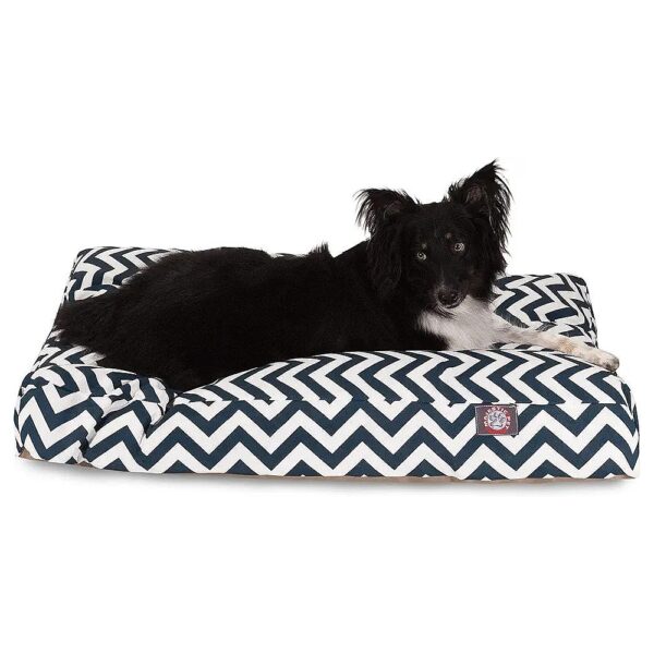 Navy Blue Chevron Dog Bed Removable Washable Cover Indoor Outdoor Use Large Breeds