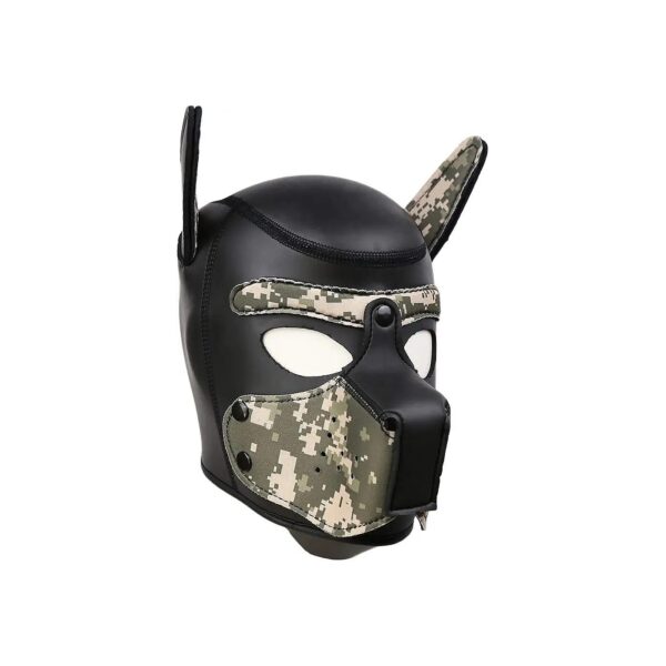 Neoprene Camouflage Dog Head Mask with Removable Muzzle for Pet Cosplay