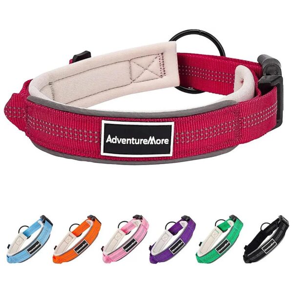 Neoprene Padded Heavy Duty Nylon Adjustable Dog Collars for Small Medium Large Breeds