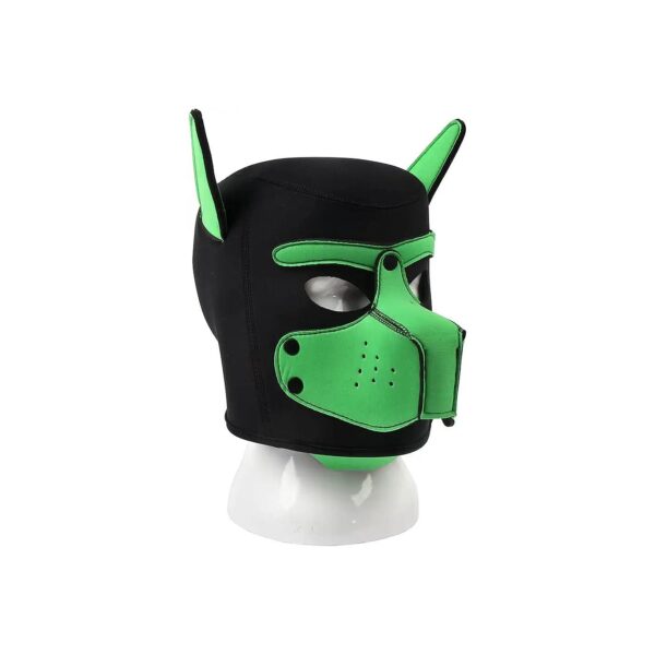 Neoprene Removable Full Face Muzzle Dog Hood Mask C-Green Color Puppy Face Protection