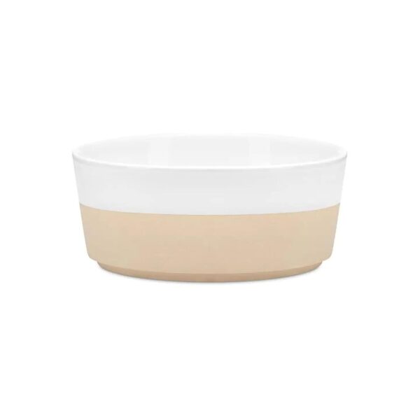 New White Ceramic Dog Bowls for Food and Water, Perfect for Small Medium Large Breed Pets