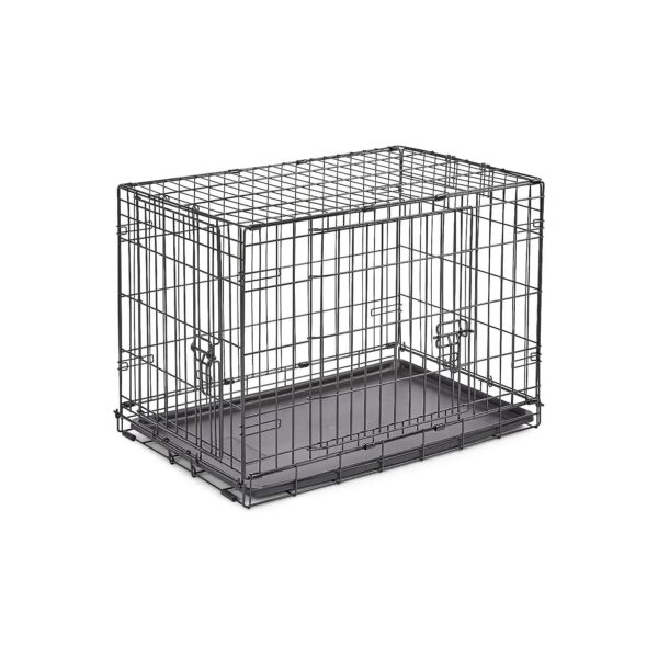 Newly Enhanced Double Door Dog Crate with Patented Paw Block Latch