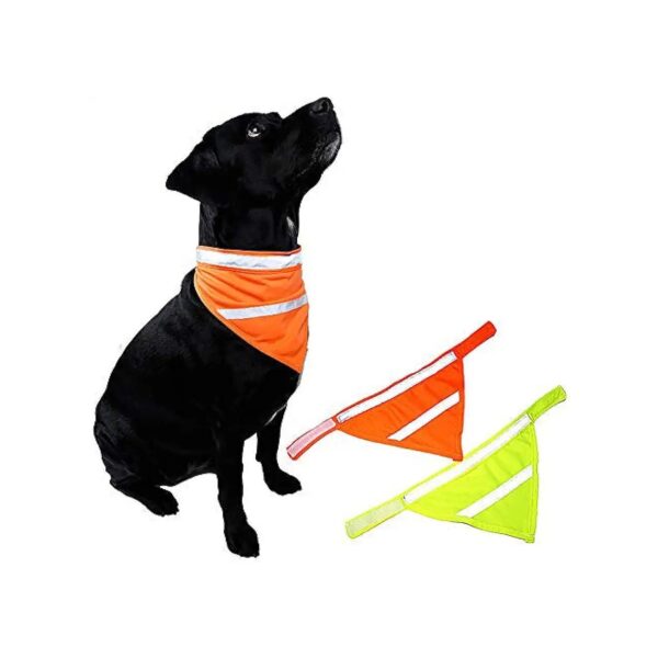 Nighttime Pet Walking Reflective Dog Bandana with Adjustable Velcro for Medium Dogs