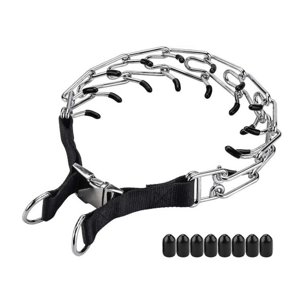 No Pull Dog Collar with High Strength Metal Buckle and Comfort Rubber Tips for Large Dogs