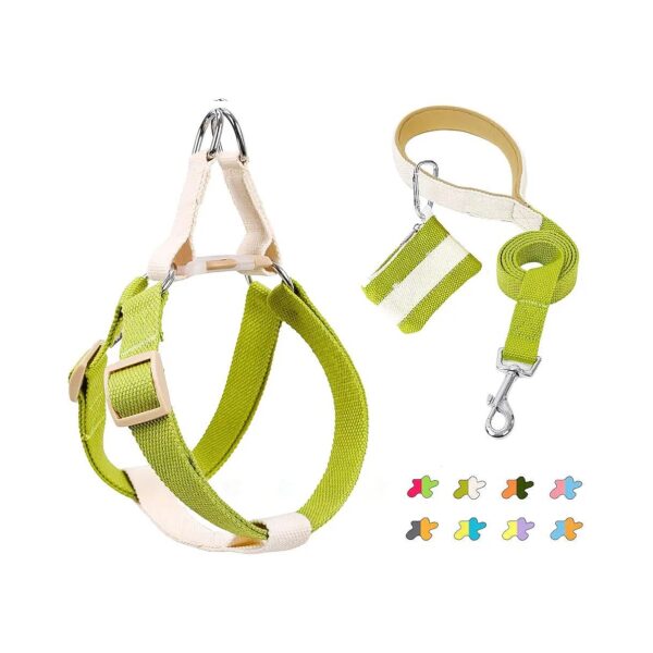 No Pull Dog Halter Harness with Cotton Straps and Poop Bag Holder for Outdoor Adventures