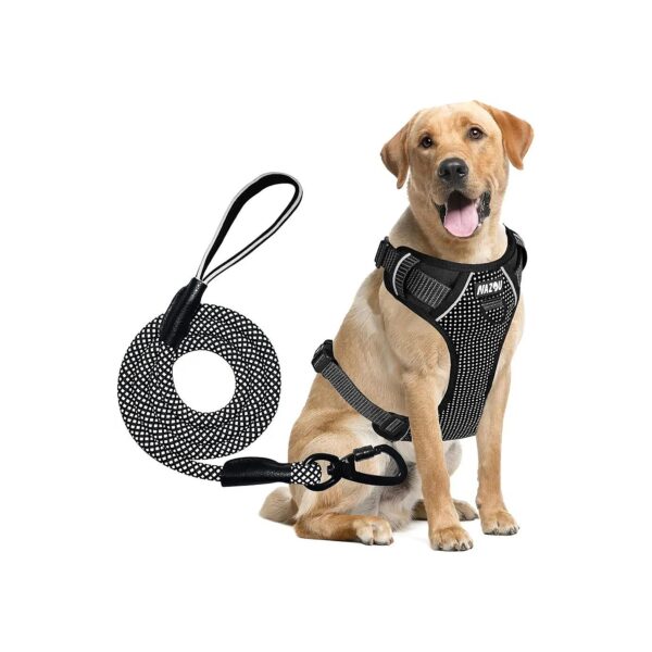 No Pull Dog Vest Harness with Reflective Strips for Small Medium Large Dogs in Black