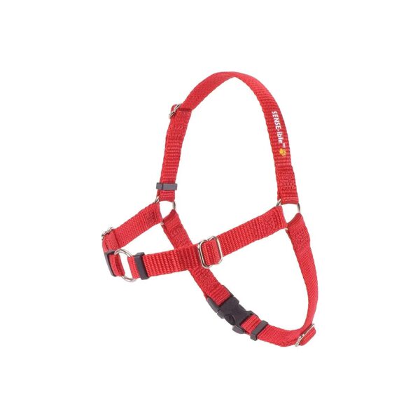 No-Pull Nylon Small Red Dog Harness for Gentle Walking Comfort