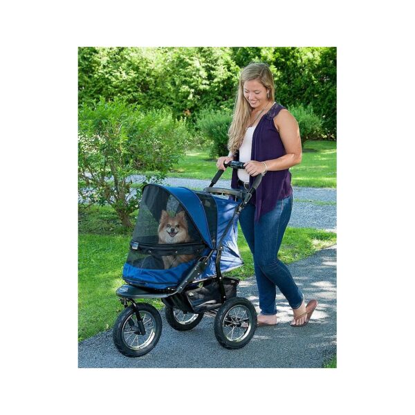 No-Zip Pet Stroller with Large Storage Basket and Multiple Colors