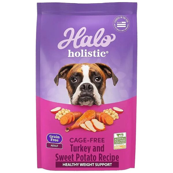 Non-GMO Ingredients and Cage-Free Turkey in Holistic Grain Free Adult Dog Food 21lb Bag