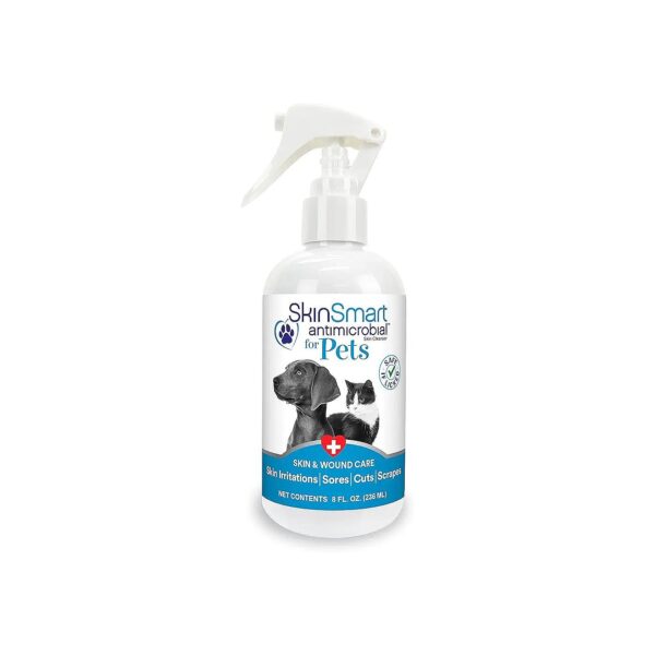 Non-Irritating and Antimicrobial Skin Care for Pets, 8 Ounce Spray Bottle