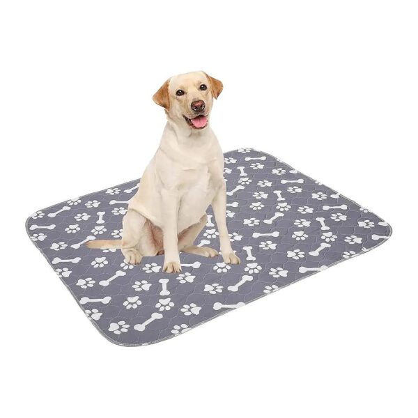 Non-Slip and Super Soft Gray Cotton Blend Dog Pee Mat Crate Pad for Pets