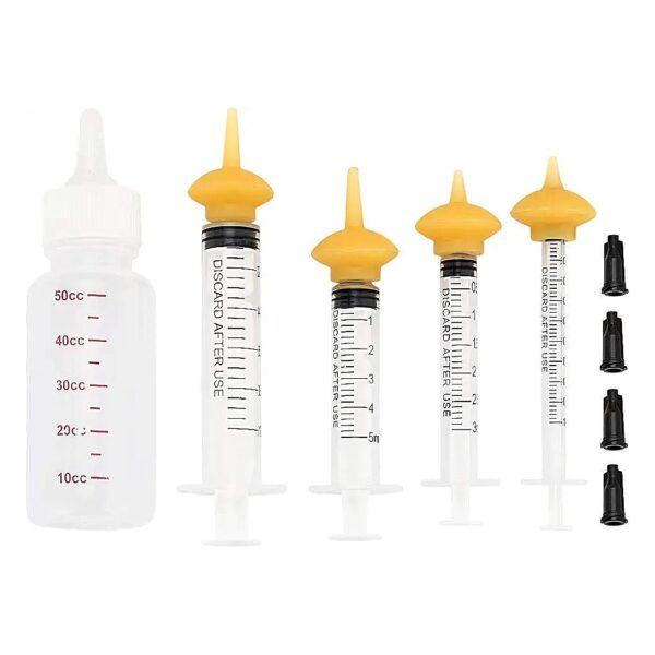 Non-Toxic Food-Grade Plastic Pet Feeding Bottle Nipples for Newborn Small Animals Feeding