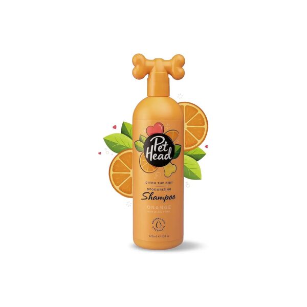 Nourishing Orange Scented Shampoo with Natural Ingredients for Smelly Dogs and Puppies