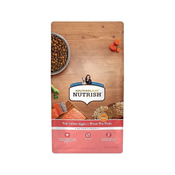 Nutrient-Rich Dry Dog Food with Real Salmon, Taurine and Brown Rice for Healthy Organs