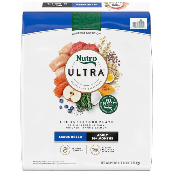 Nutritious Large Breed Dog Food with Chicken, Lamb, and Salmon Protein Trio