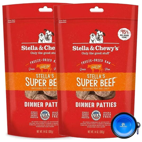 Nutritious Raw Beef Dog Food Bundle with Travel Bowl, Small Batches in USA Kitchen