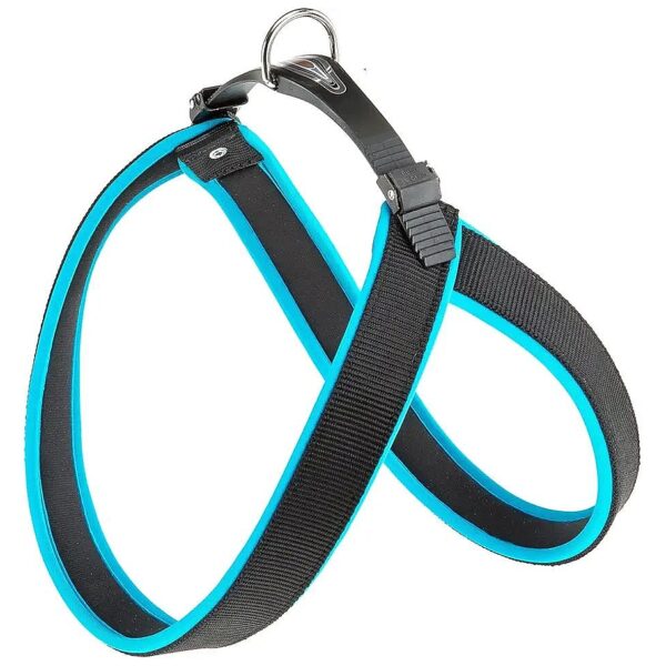 Nylon Dog Harness Blue 57 cm x 65 cm x 25 mm with Patented Chest Spreader