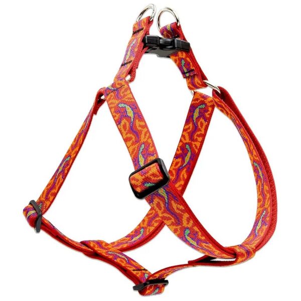 Nylon Step In Harness for Medium to Large Dogs with Unique Go Go Gecko Pattern