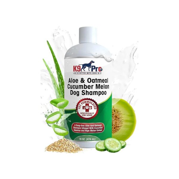 Oatmeal Dog Shampoo for Itchy Skin and Coat Relief with Aloe and Melon