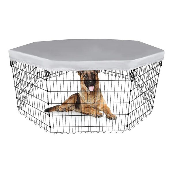 Octagonal-Shaped Pet Kennel Cover with 8 Panels, Fits 24-Inch Playpen