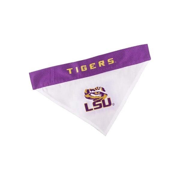 Official LSU Tigers Large/X-Large Dog Bandana with Reversible Design and Soft Fabric