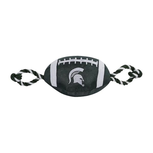 Official NCAA Michigan State Spartans Collegiate Team Color Football Dog Toy