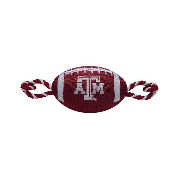 Officially Licensed NCAA Texas A & M Aggies Football Dog Toy with Team Logo and Squeaker