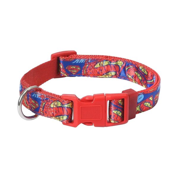 Officially Licensed Superman Dog Collar for Large Dogs with Adjustable Nylon