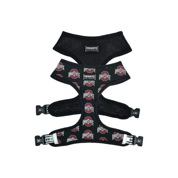 Ohio State OSU Logo Reversible Pet Harness with Breathable Mesh and Reflective Strips