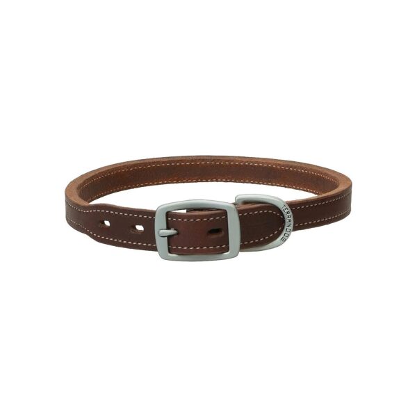 Oiled Leather Hybrid Dog Collar with Age Range Description