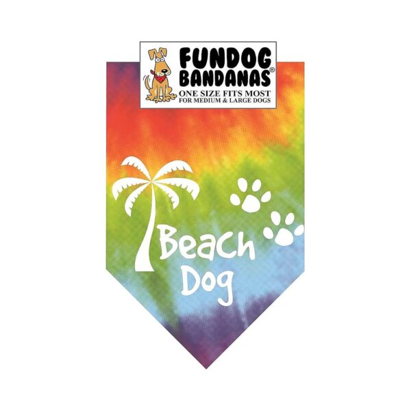 One Size Fits Most Tie Dye Bandana for Medium to Large Dogs Beach