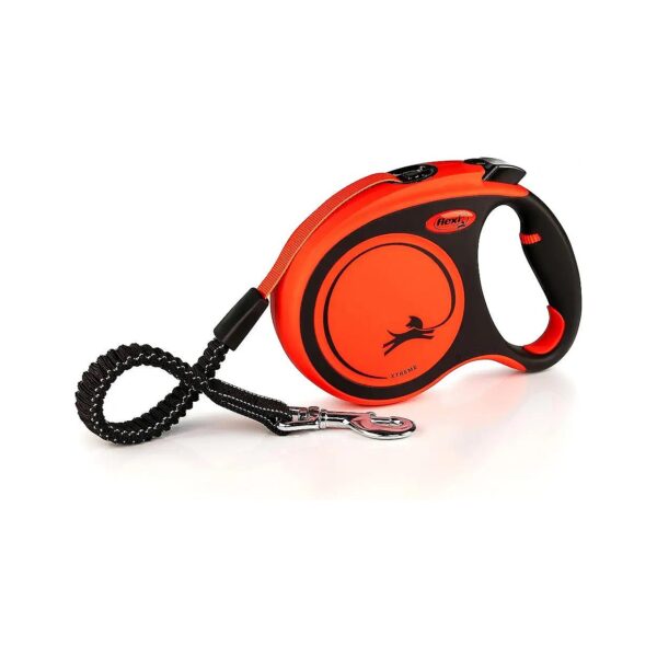 Orange Black 5 Meter Retractable Dog Leash for Large Dogs up to 143lbs