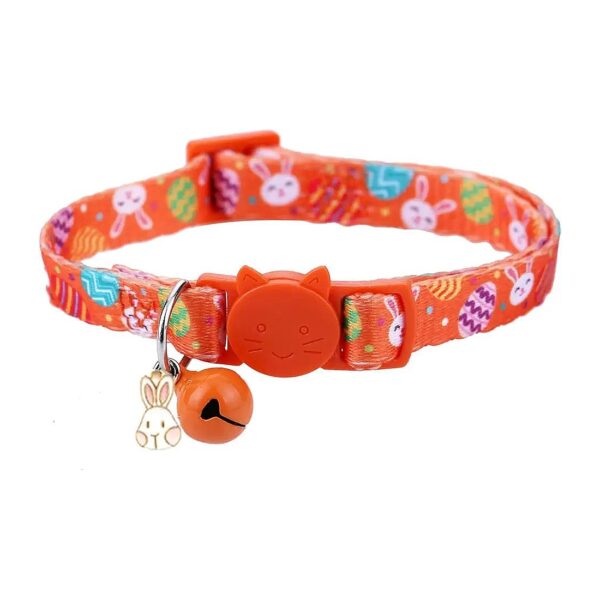 Orange Breakaway Collar with Cat Bells for Small Puppies