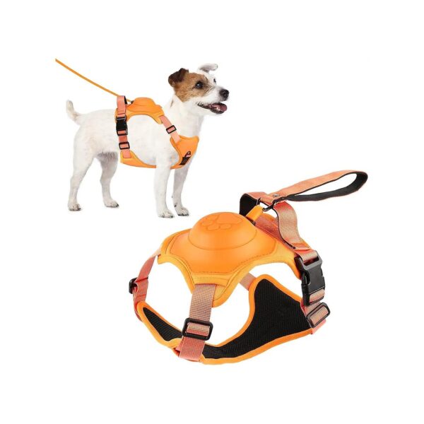 Orange Medium to Large Dog Harness with Auto-Stop Rope and No-Choke Design for Safety Use