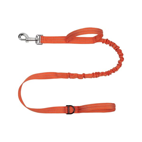 Orange Nylon Dog Leash with Double Handle and Heavy Duty Metal Clasp for Strong Control