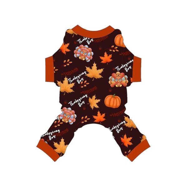 Orange You Ready for Thanksgiving Soft Pumpkin Pattern Dog Jumpsuit for Small Medium Dogs