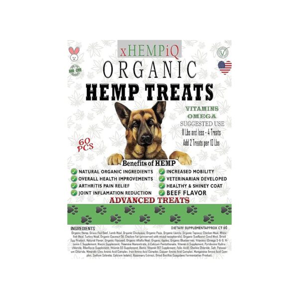 Organic Hemp Treats for Dogs Calming Support Natural Anxiety Relief