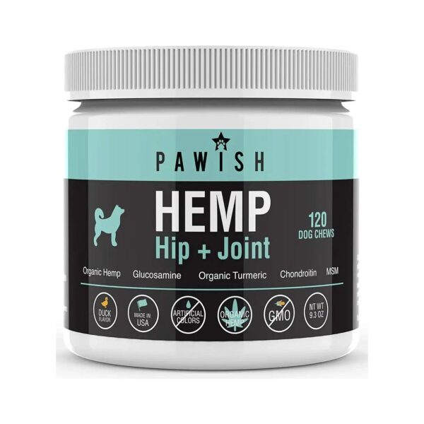 Organic Hemp and Turmeric Chews for Pain Relief, Mobility, and Arthritis Support in Dogs