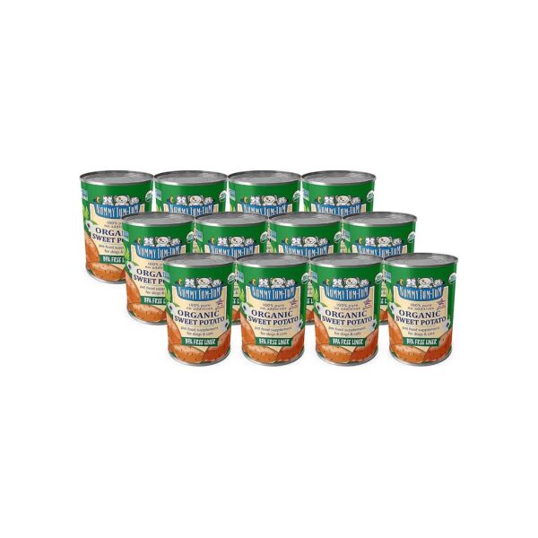 Organic Sweet Potato and Pumpkin Puree for Adult Dogs in 15-Ounce Cans Pack of 12