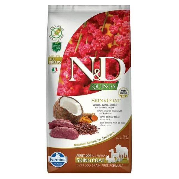 Organic Venison Dog Food with Quinoa for Adult Skin and Coat Care