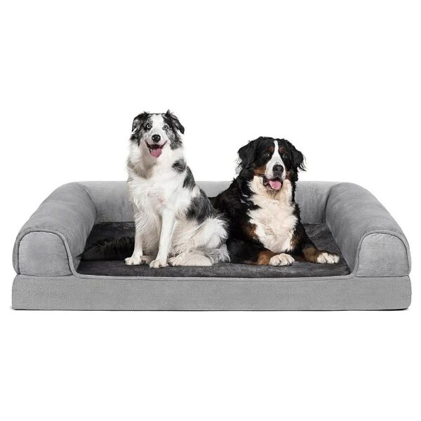 Orthopedic Bolster Dog Bed for Large and Extra-Large Dogs Under 110 Pounds