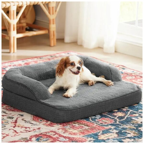 Orthopedic Design Dog Bed with Foam and Waterproof Coating, Medium Breed Size, Grey