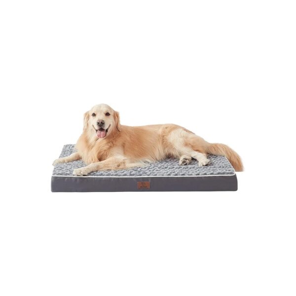 Orthopedic Dog Bed for Large Dogs with Comfortable Plush Surface and Waterproof Cover