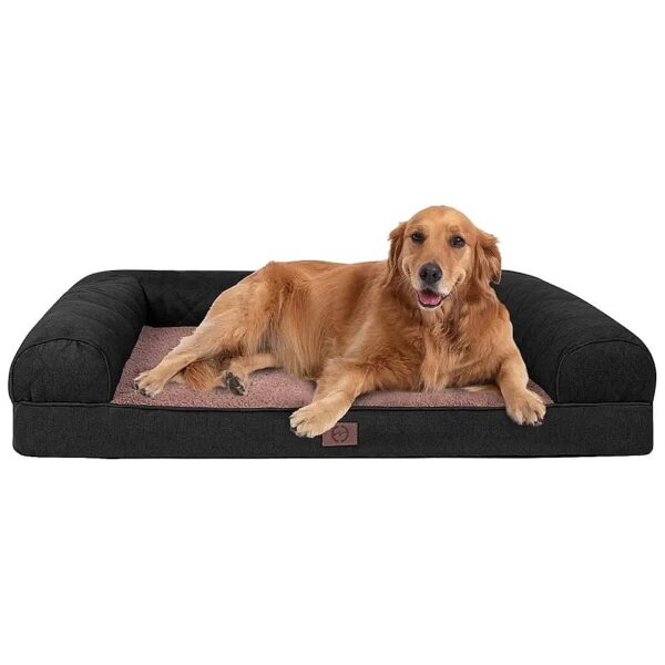 Orthopedic Dog Bed for Large Dogs with Removable Washable Cover and Egg-Crate Foam