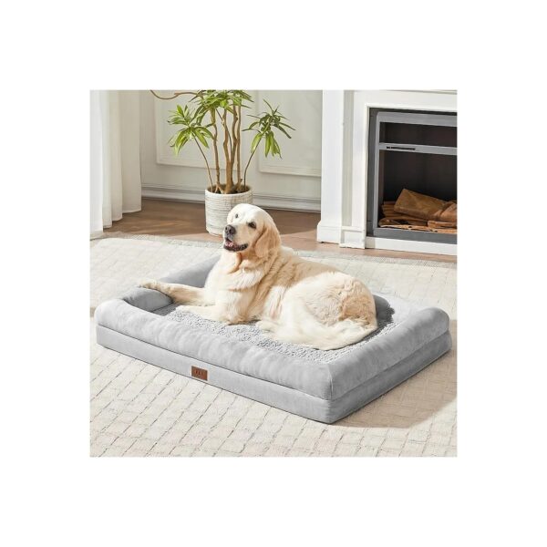 Orthopedic Dog Bed for Large Dogs with Supportive Foam and Velour